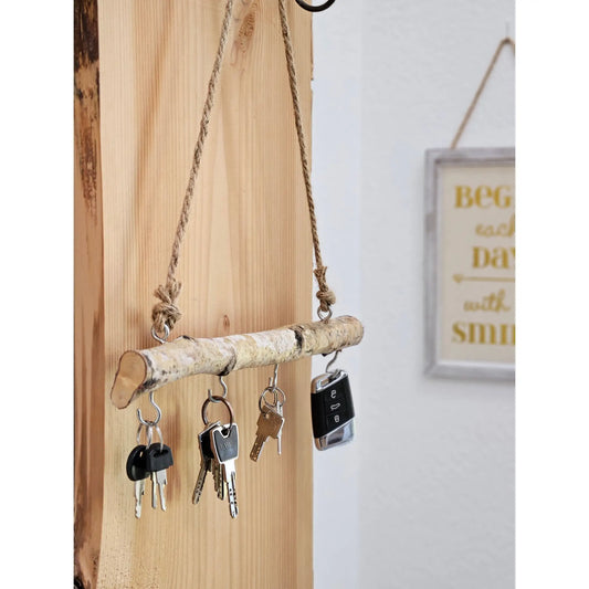 Dekozweig Holz 4 Haken Fensterhänger braun natur Deko Landhaus Ast Dekoast 30 cm - Yabubest - Home & More
