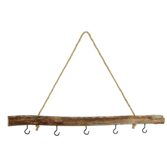 Dekozweig Holz 5 Haken Fensterhänger braun natur Deko Landhaus Ast Dekoast 50 cm - Yabubest - Home & More