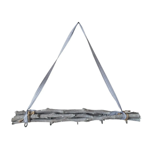 Dekozweige grau 50 cm Zweige Holz Fensterhänger mit 5 Haken shabby Deko Landhaus - Yabubest - Home & More