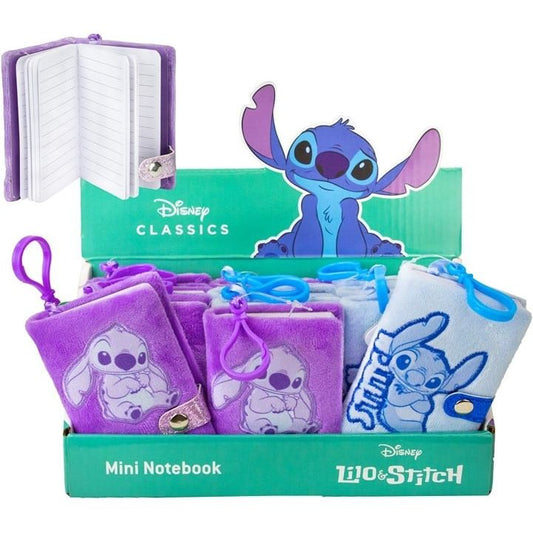 12er Set Mini Plüsch Notizbücher mit Clip Lilo Stitch