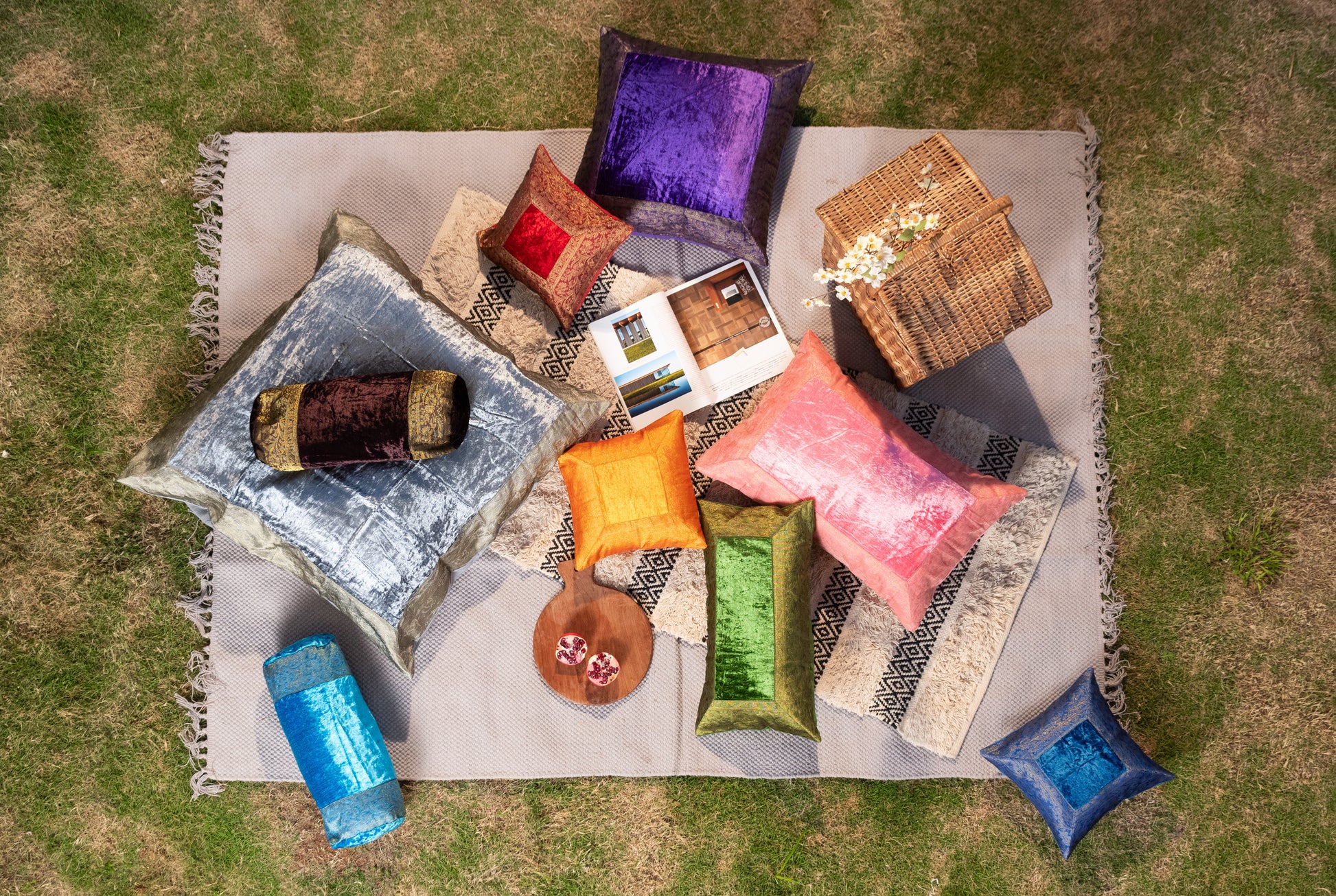 Orientalische Kissenbezüge aus Baumwolle Samt und Brokat 30 x 50 cm-Aga's Own