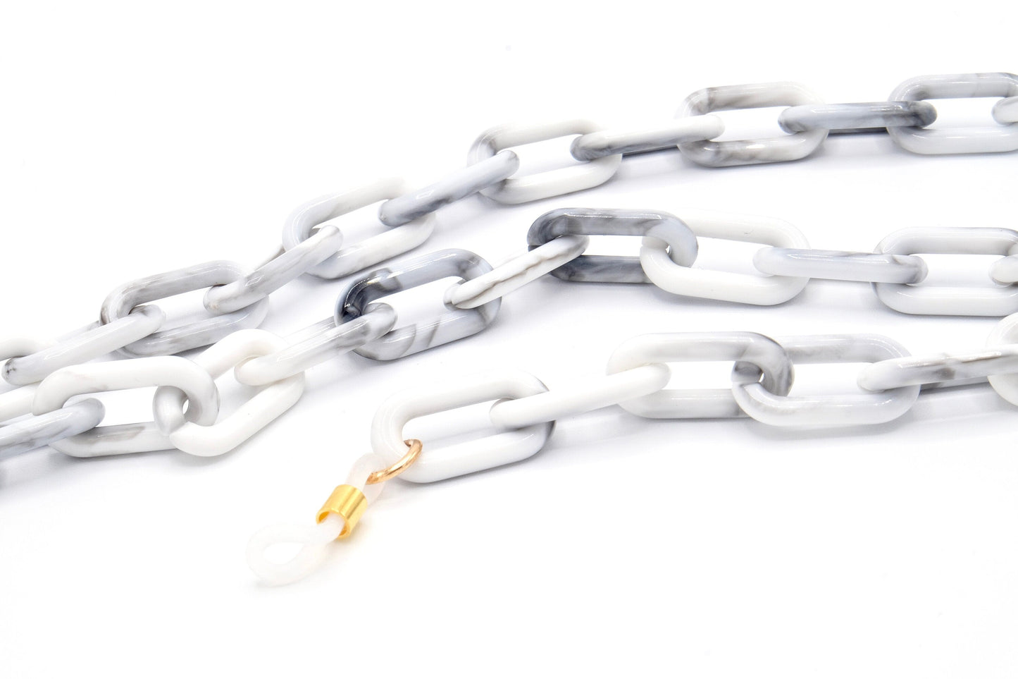 Hochwertige Brillenkette aus Acryl verstellbar in Gold oder Silber