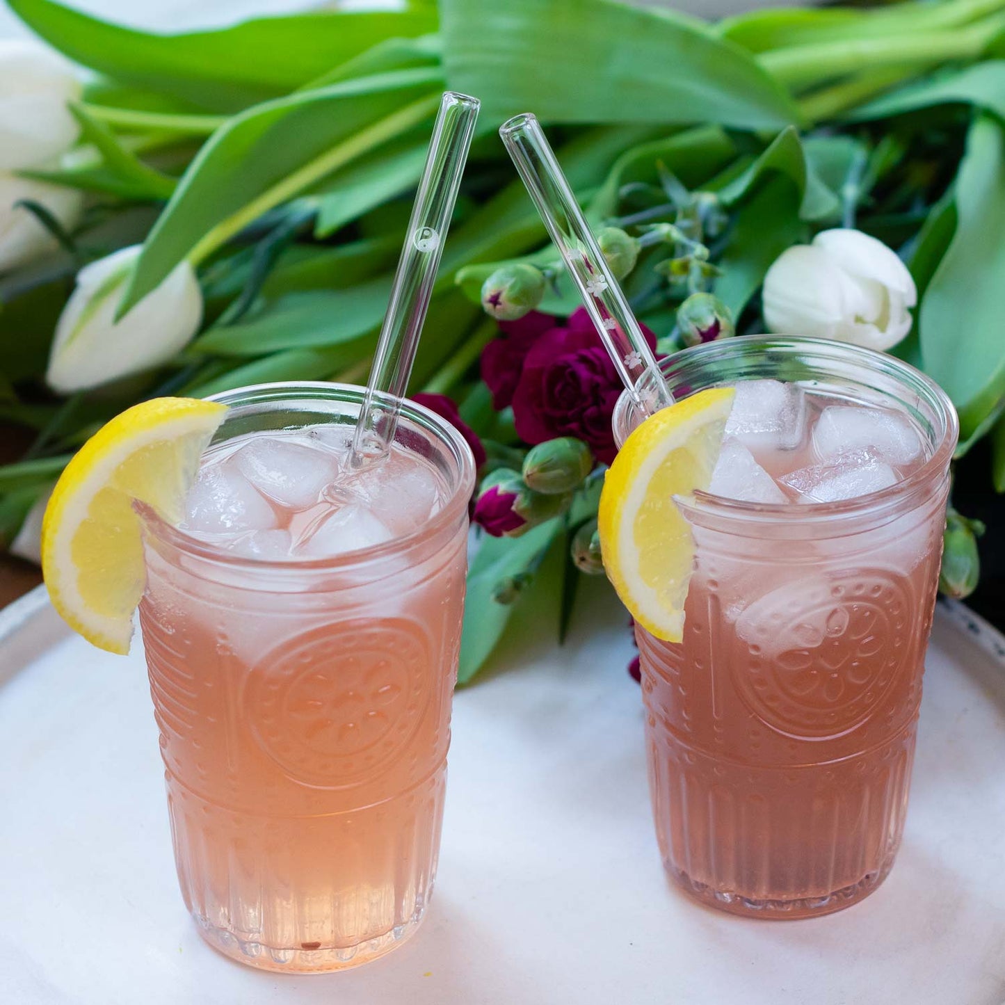 Süße Katzen Edition 6x Glasstrohhalme mit gravierten Kater & Katzen Motiven 15cm, 20cm, 23cm