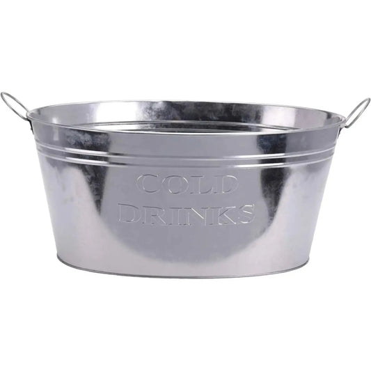 Getränkekühler Zink Wanne Oval 24 Liter Eiseimer Sektkühler Eiskübel 50x23 cm - Yabubest - Home & More