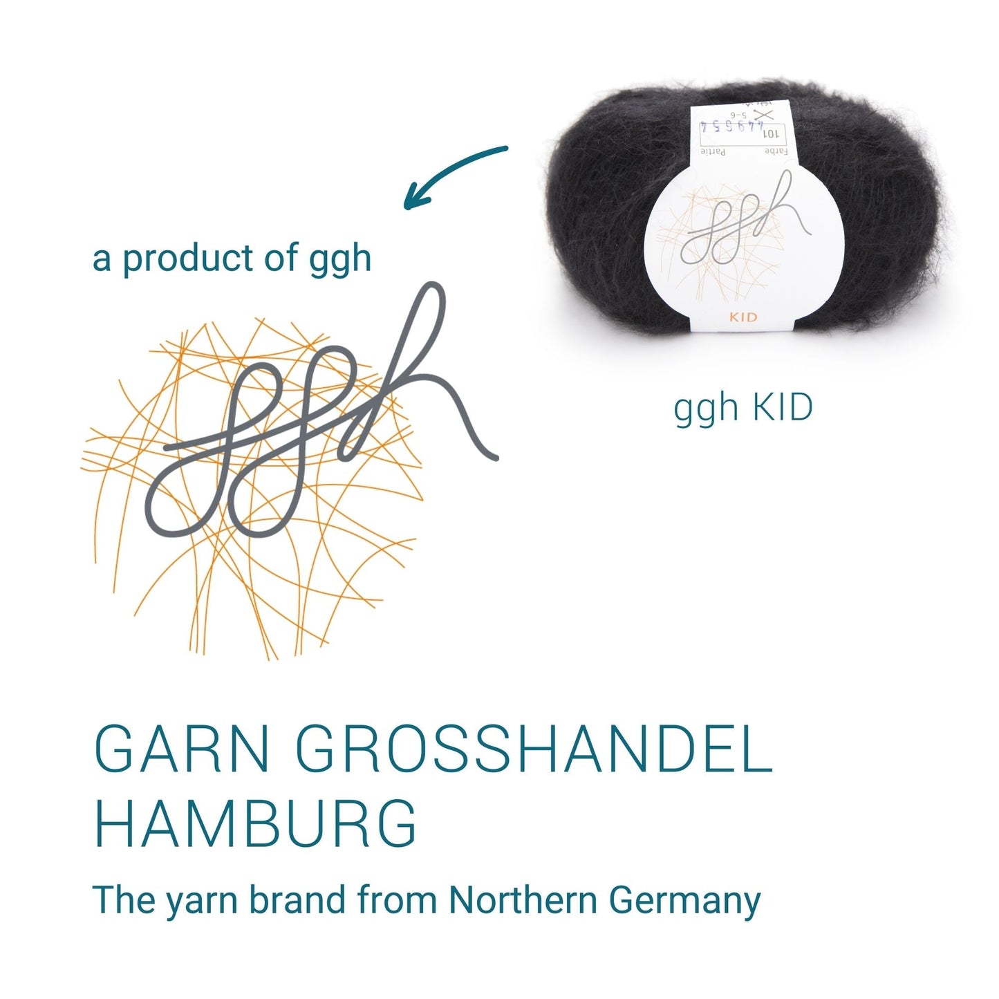 ggh Kid Mohairwolle Farbe Schwarz 101 Lacegarn