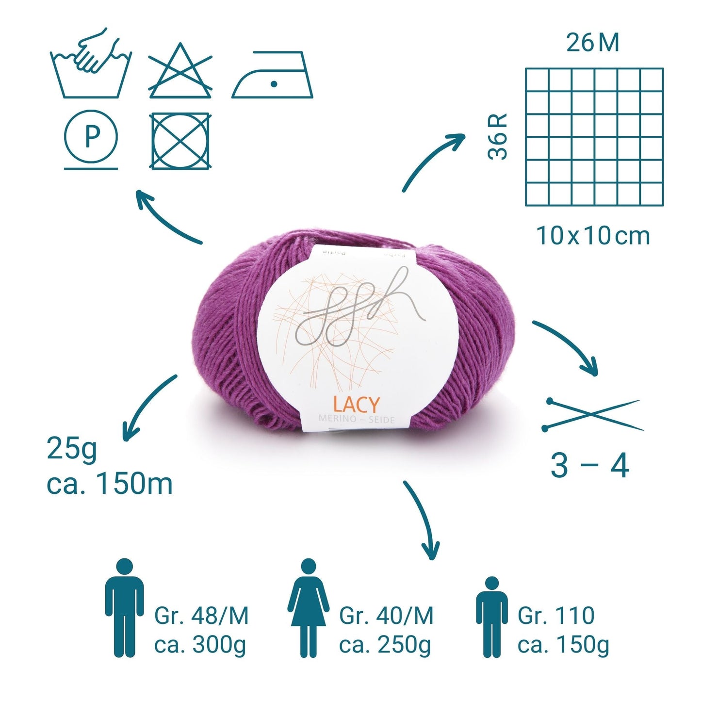 ggh Lacy Garn 012 Zyklam Merinowolle Seide