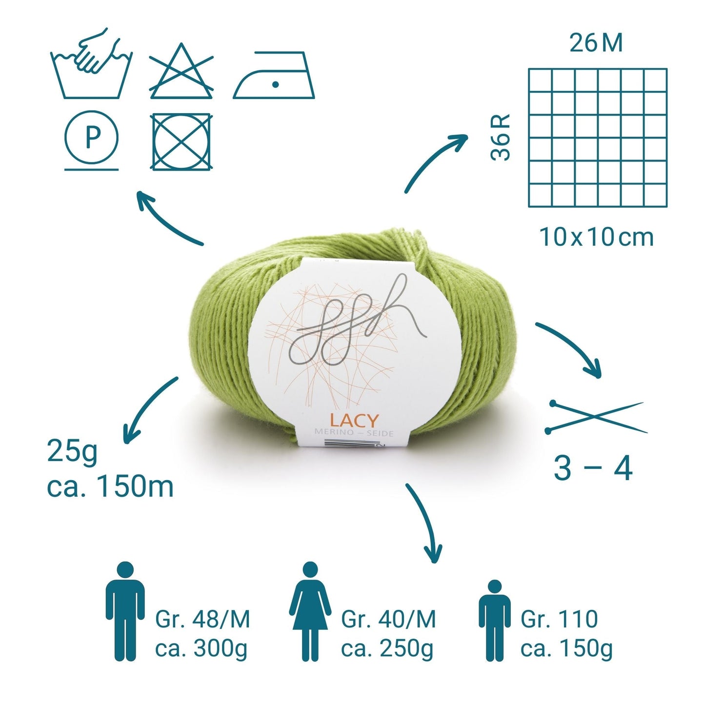 GGH Lacy | 006 - Apfelgrün-ggh Wolle