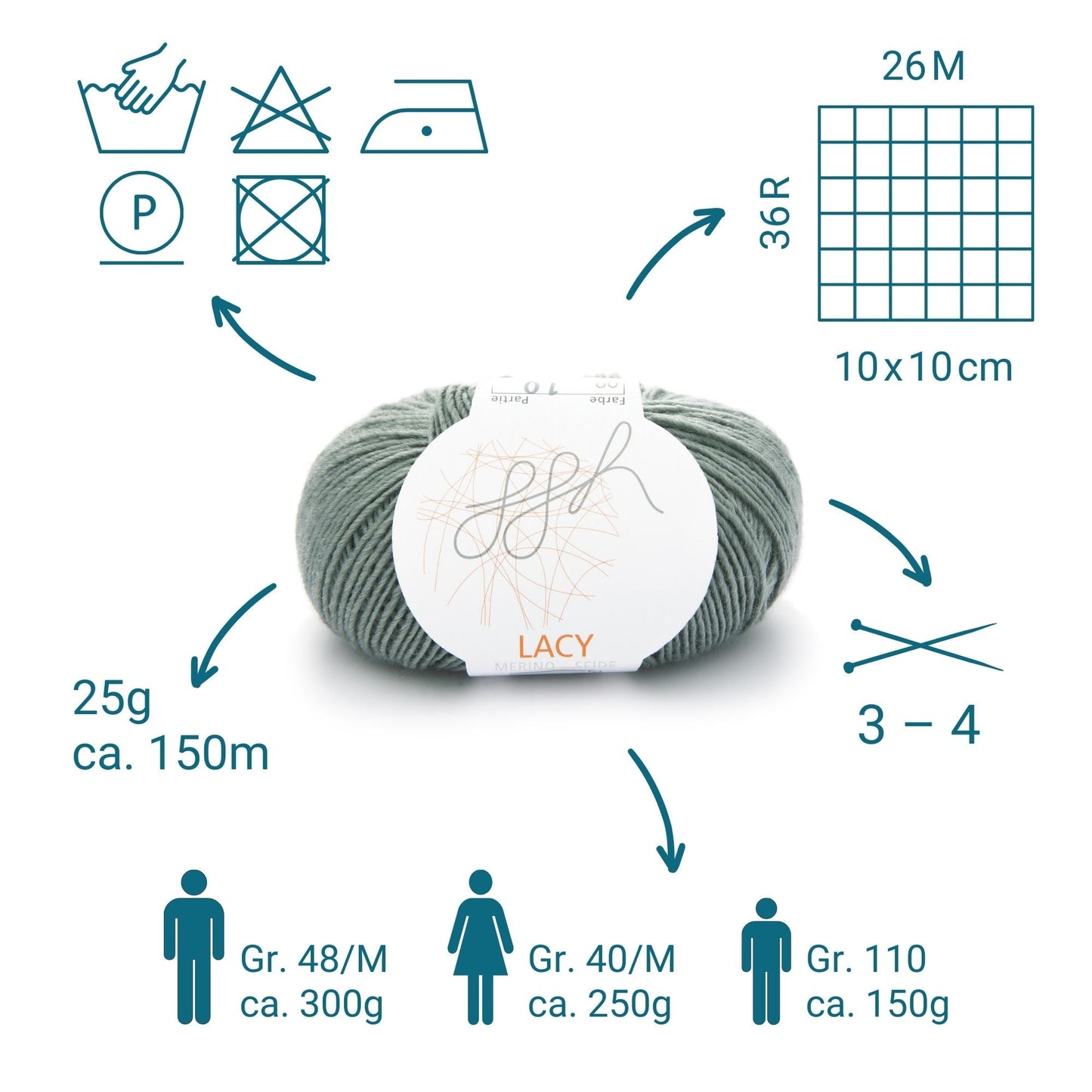 GGH Lacy | 009 - Grüngrau-ggh Wolle