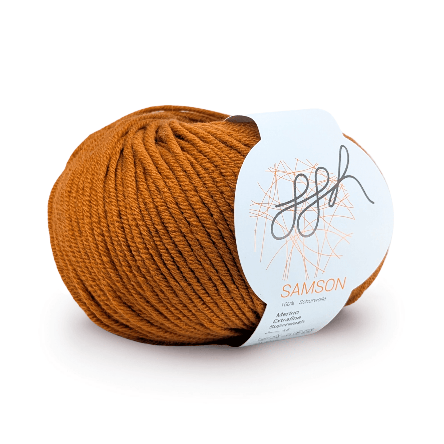 ggh Samson 105 Rostorange extrafeine Merinowolle