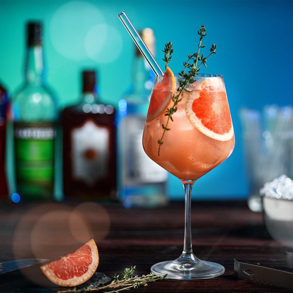 Liebessprüche Edition gravierte Glastrinkhalme mit Sprüchen für die Liebe - 6 Stück