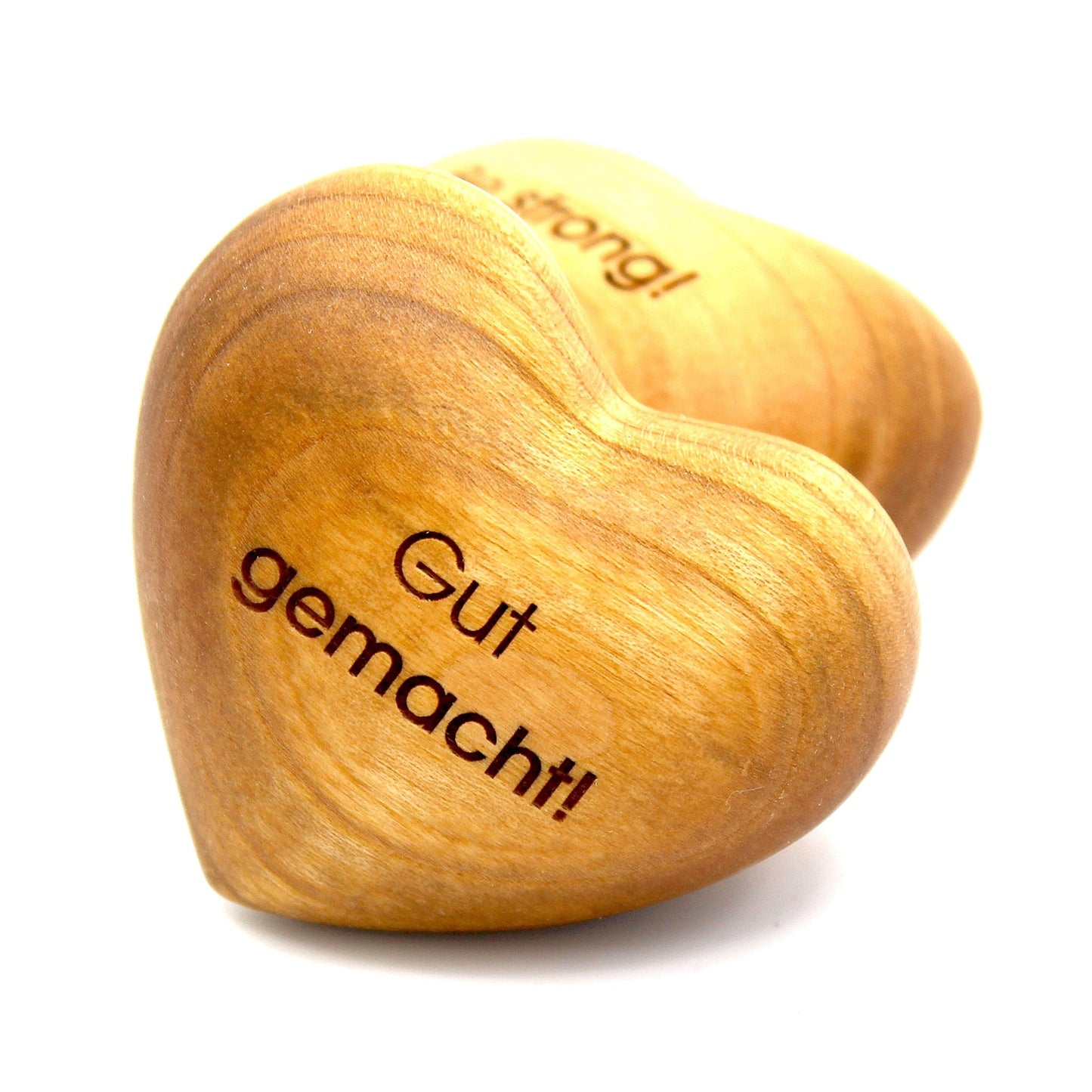 Handschmeichler Holzherz aus poliertem Obstholz als persönliches Geschenk
