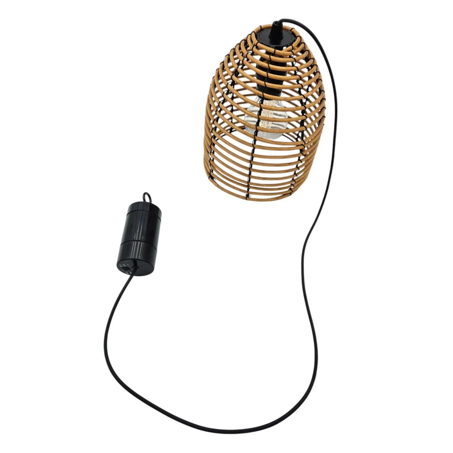 Hängeleuchte LED Rattan Optik Außen Innenbereich 18x16 cm Gartenbeleuchtung - Yabubest - Home & More