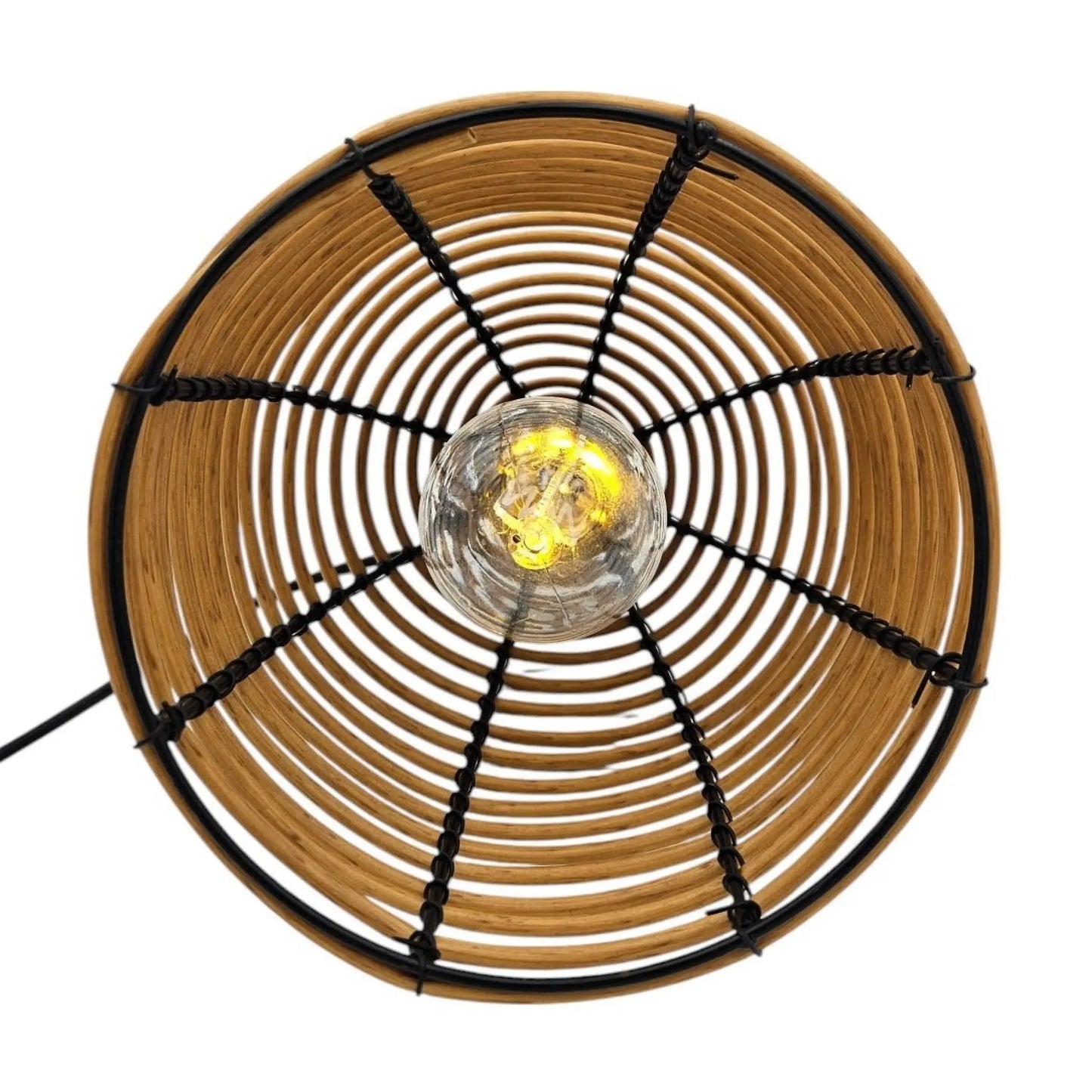 Hängeleuchte LED Rattan Optik Außen Innenbereich 18x16 cm Gartenbeleuchtung - Yabubest - Home & More