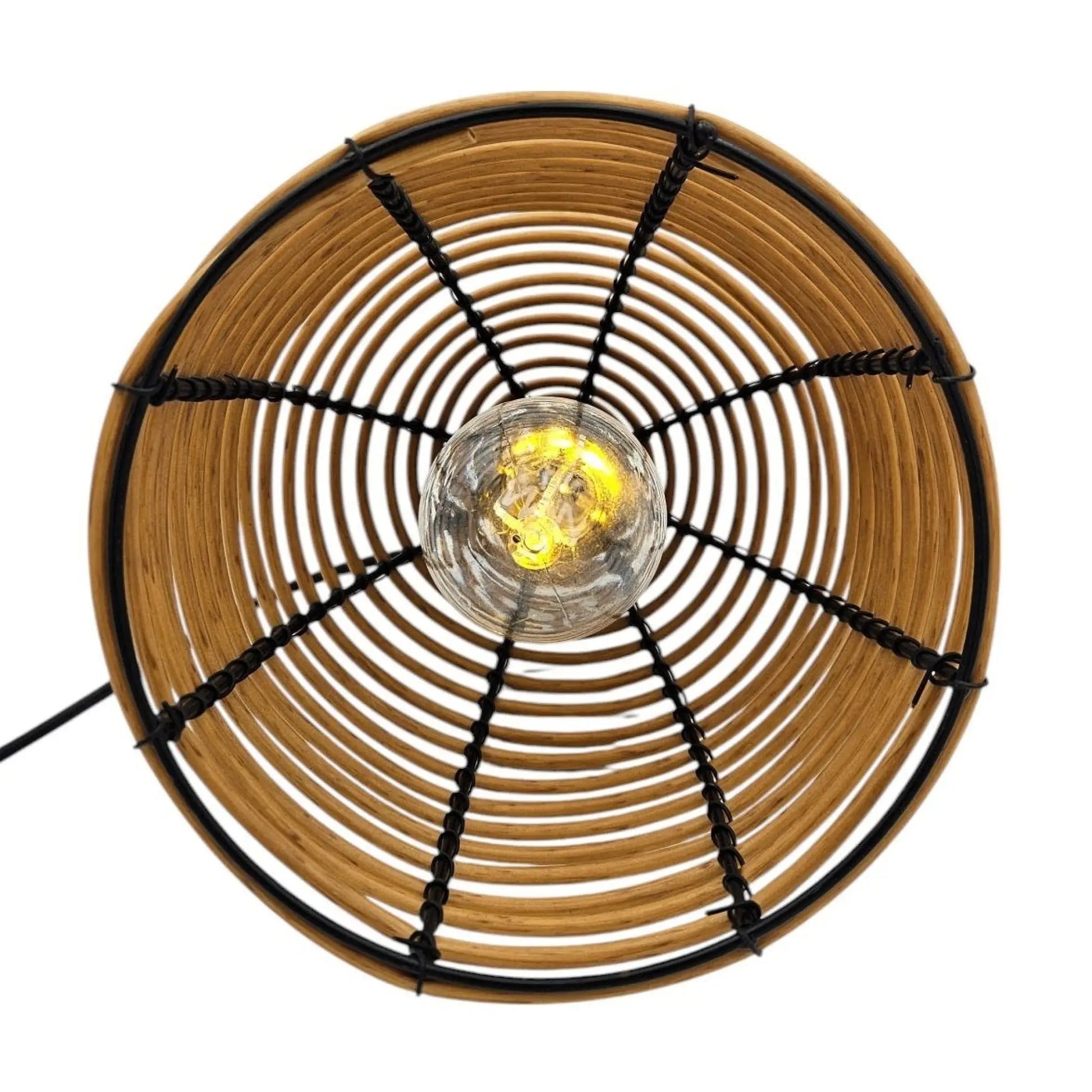 Hängeleuchte LED Rattan Optik Außen Innenbereich 18x16 cm Gartenbeleuchtung - Yabubest - Home & More