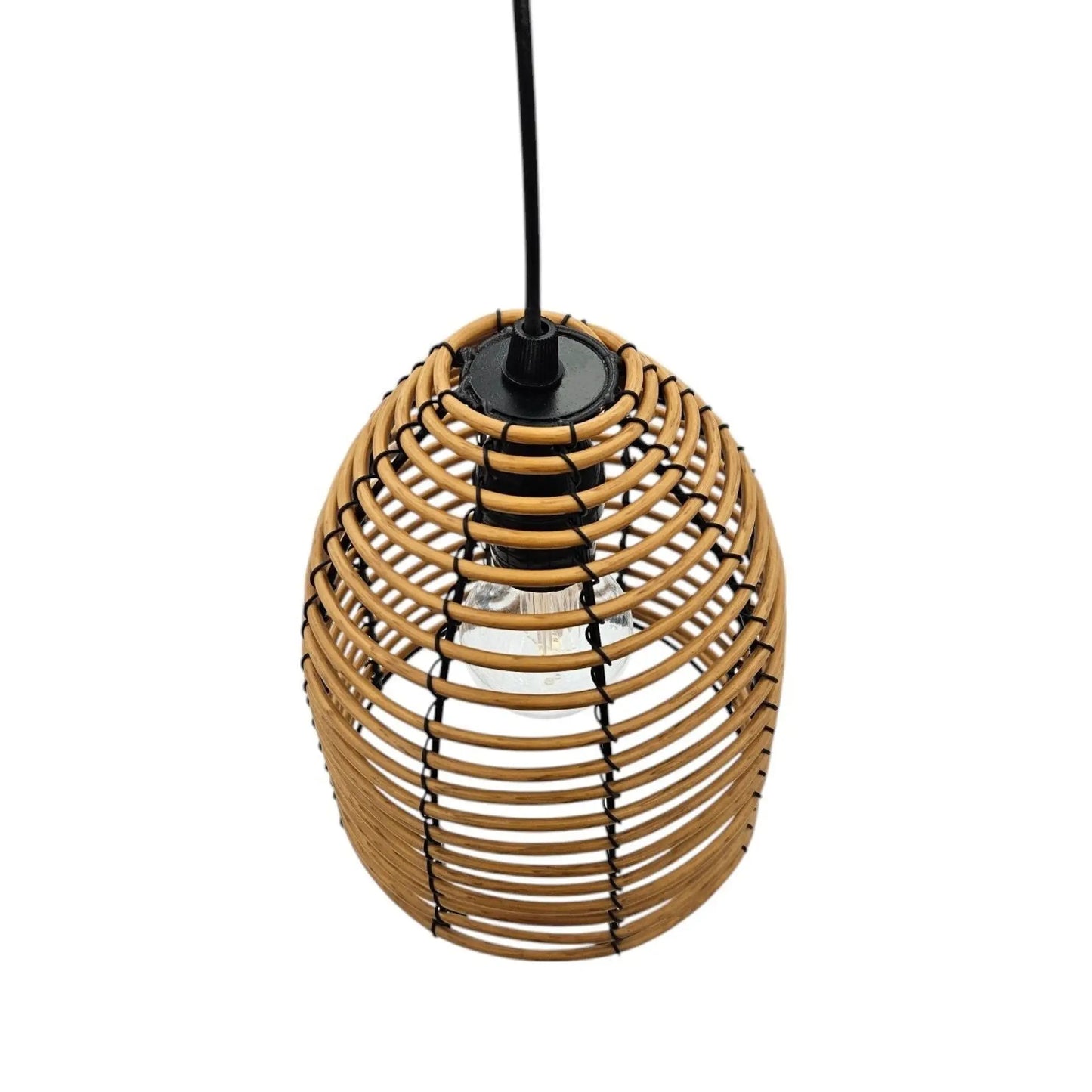 Hängeleuchte LED Rattan Optik Außen Innenbereich 18x16 cm Gartenbeleuchtung - Yabubest - Home & More