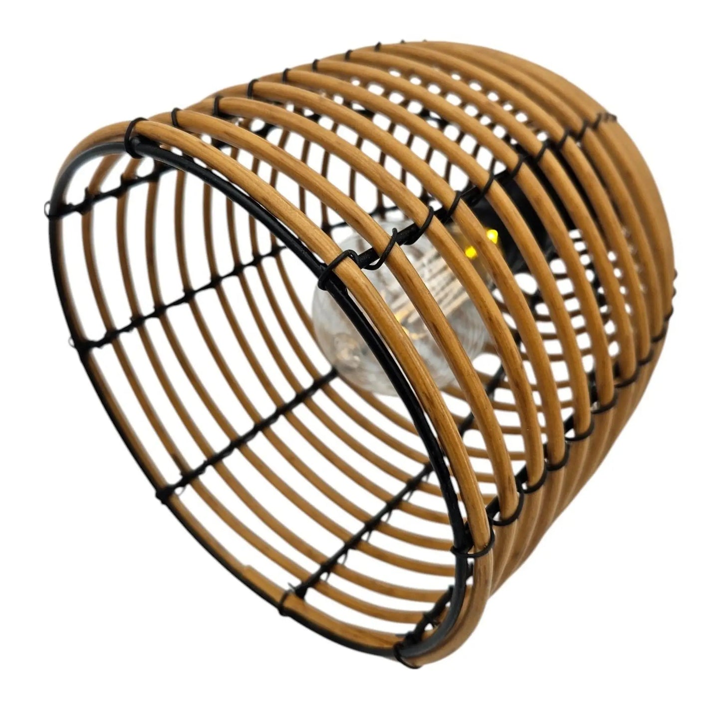 Hängeleuchte LED Rattan Optik Außen Innenbereich 18x16 cm Gartenbeleuchtung - Yabubest - Home & More