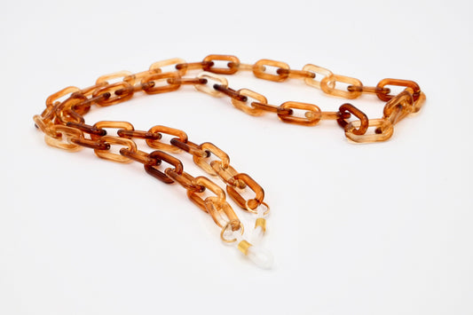 Brillenkette Acryl XS in vielen Farben mit flexiblen Gummihalterungen