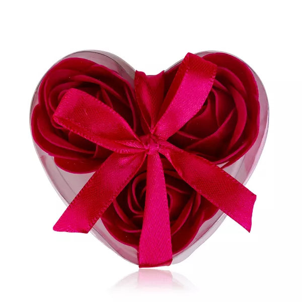 Baderosen Set Geschenkbox mit 3 x 3 g Herz Seifenrosen und Badekonfetti-VewoTex