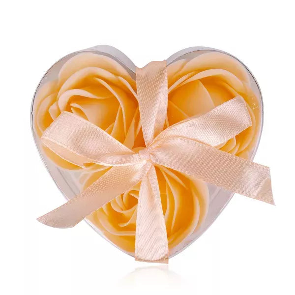 Baderosen Set Geschenkbox mit 3 x 3 g Herz Seifenrosen und Badekonfetti-VewoTex