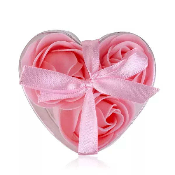 Baderosen Set Geschenkbox mit 3 x 3 g Herz Seifenrosen und Badekonfetti-VewoTex