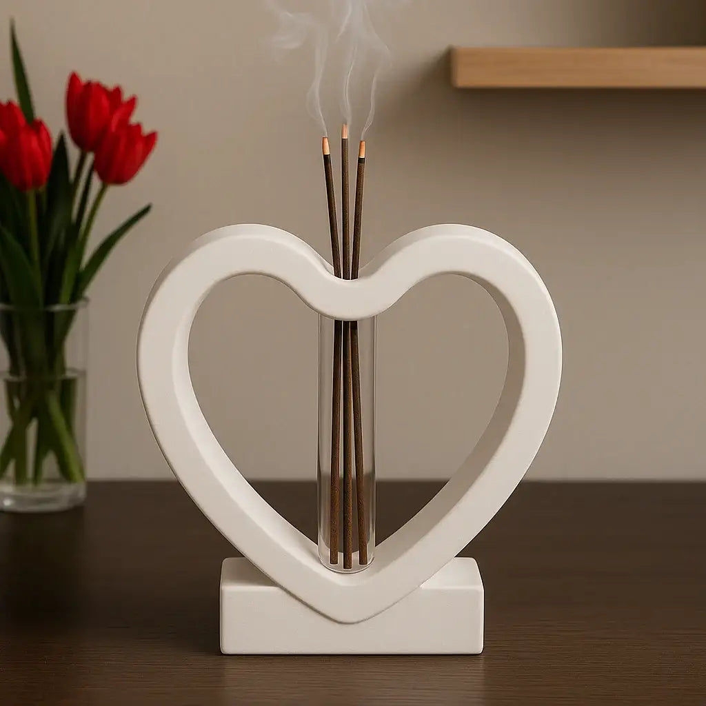 Handgefertigter herzförmiger Räucherstäbchenhalter für Harmonie zuhause