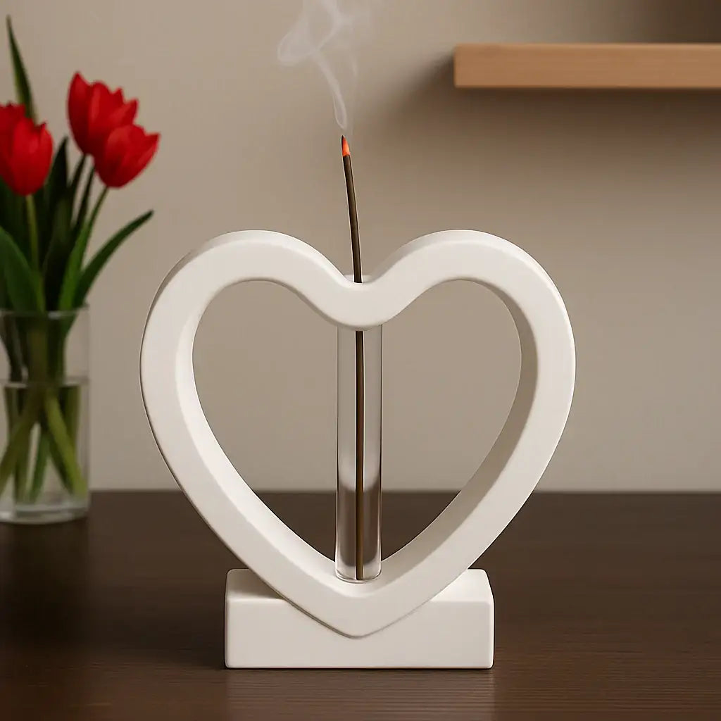 Handgefertigter herzförmiger Räucherstäbchenhalter für Harmonie zuhause