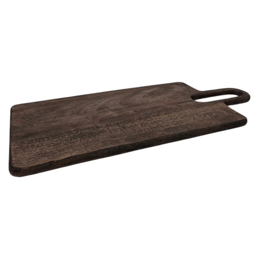 Holzbrett Schneidebrett Servierbrett braun 55x25 Dekobrett Kerzenbrett mit Griff Mangoholz - Yabubest - Home & More