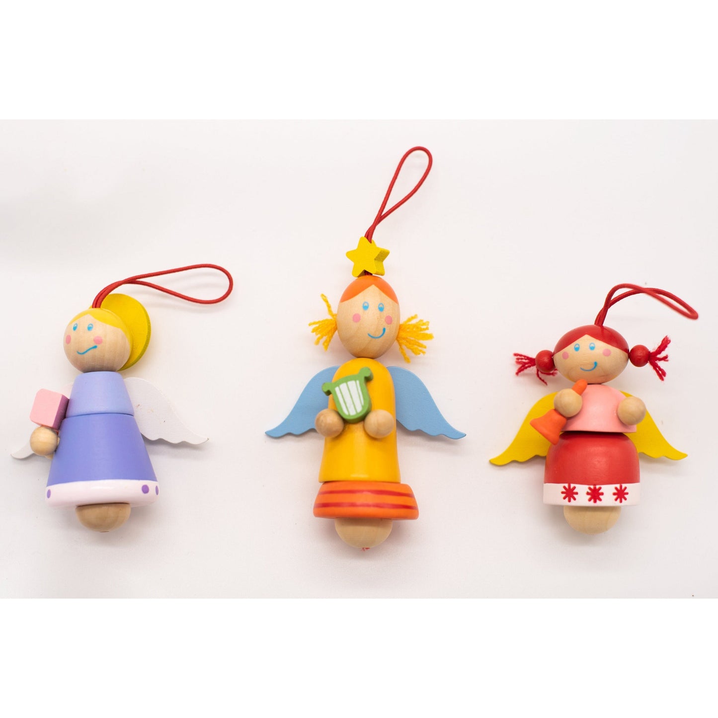 Dekoratives 3er Set Holzengel für Weihnachtsdeko