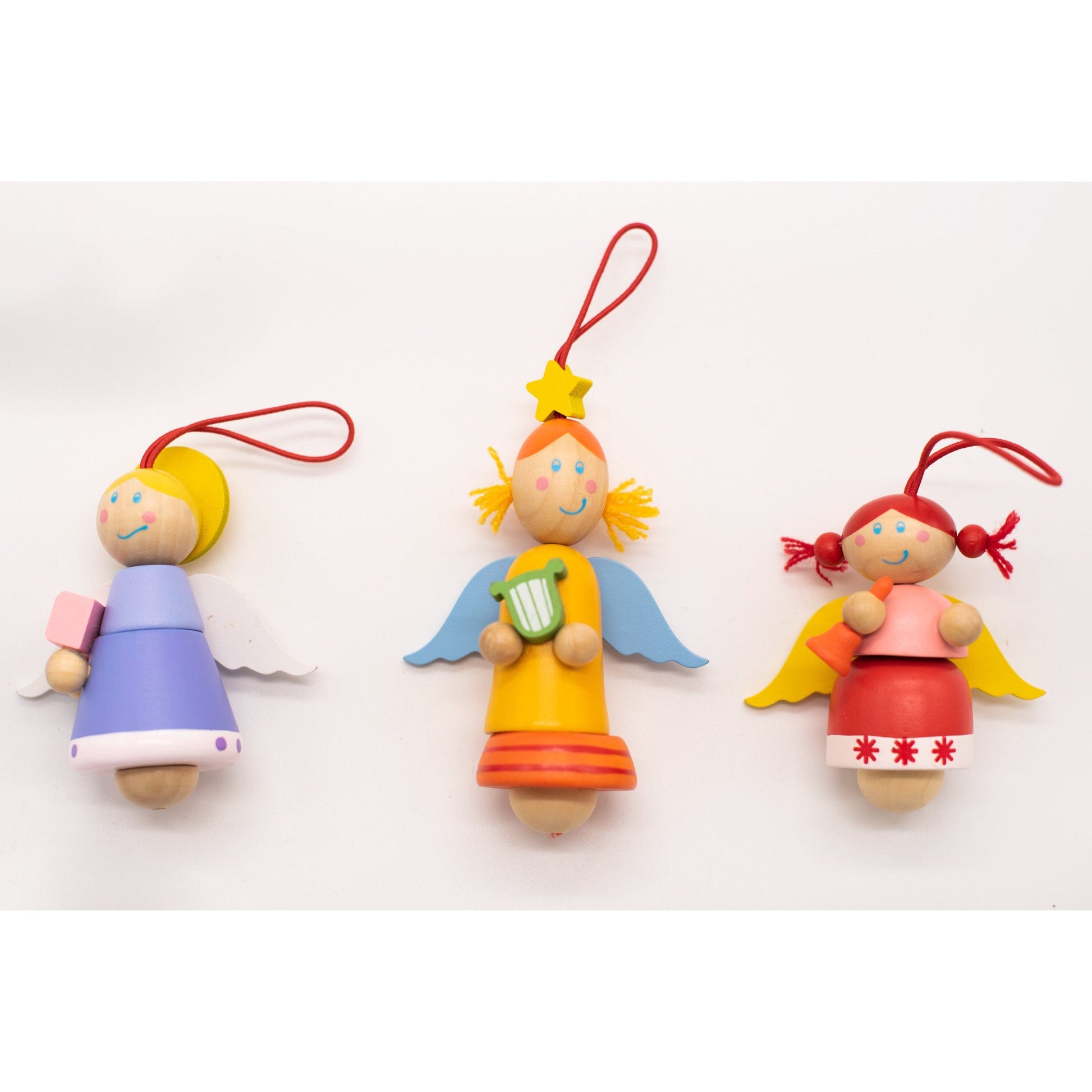 Dekoratives 3er Set Holzengel für Weihnachtsdeko