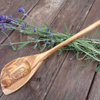 Kochlöffel aus Olivenholz mit spezieller Ecke 30 cm langlebig-Verdancia