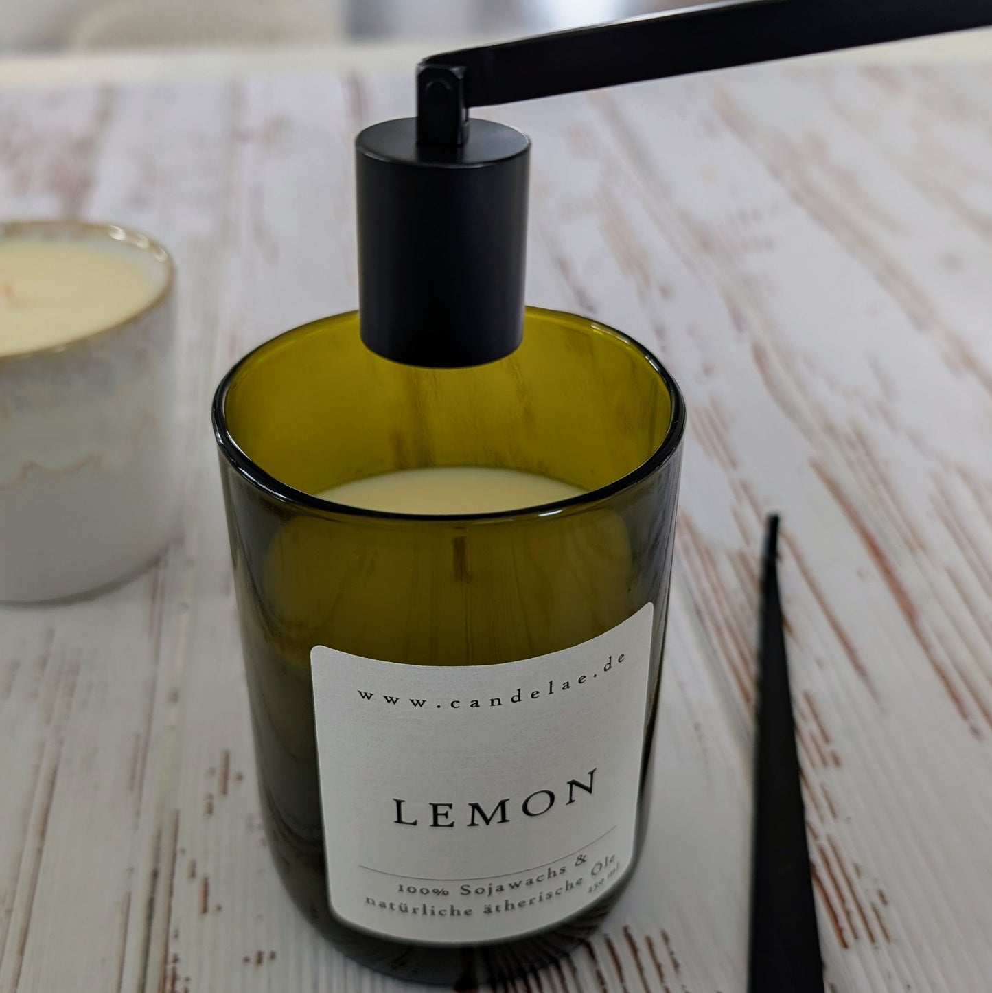 Kerzenpflege-Set Schwarz – Dochtschere, Kerzenlöscher & Dochtheber für Duftkerzen