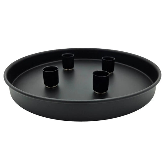 Kerzenteller Kerzentablett magnetische Kerzenhalter Tablett schwarz Metall 25 cm-Miamonda