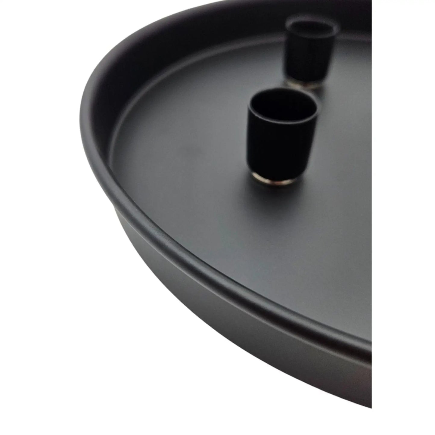 Kerzenteller Kerzentablett magnetische Kerzenhalter Tablett schwarz Metall 25 cm-Miamonda