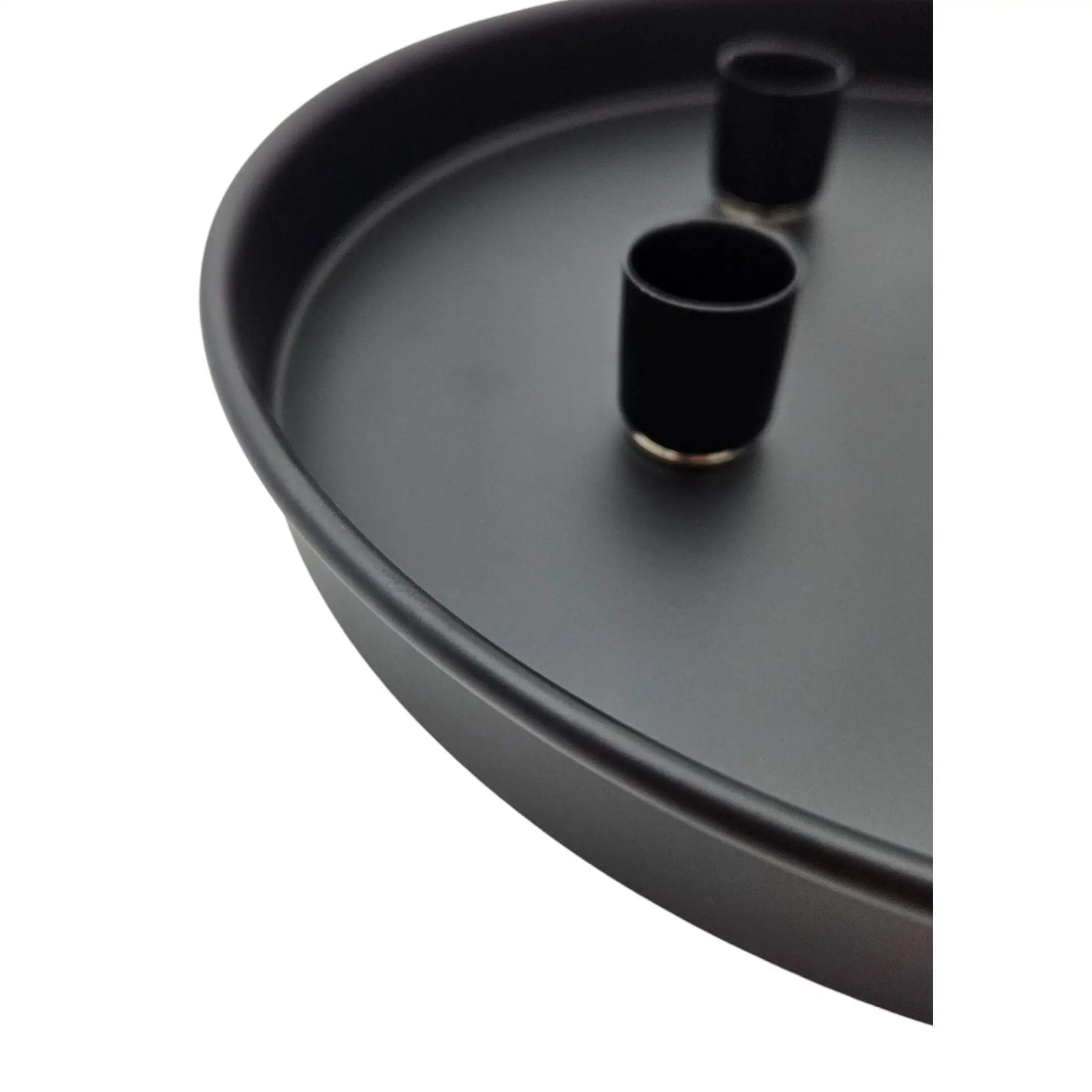 Kerzenteller Kerzentablett magnetische Kerzenhalter Tablett schwarz Metall 25 cm-Miamonda