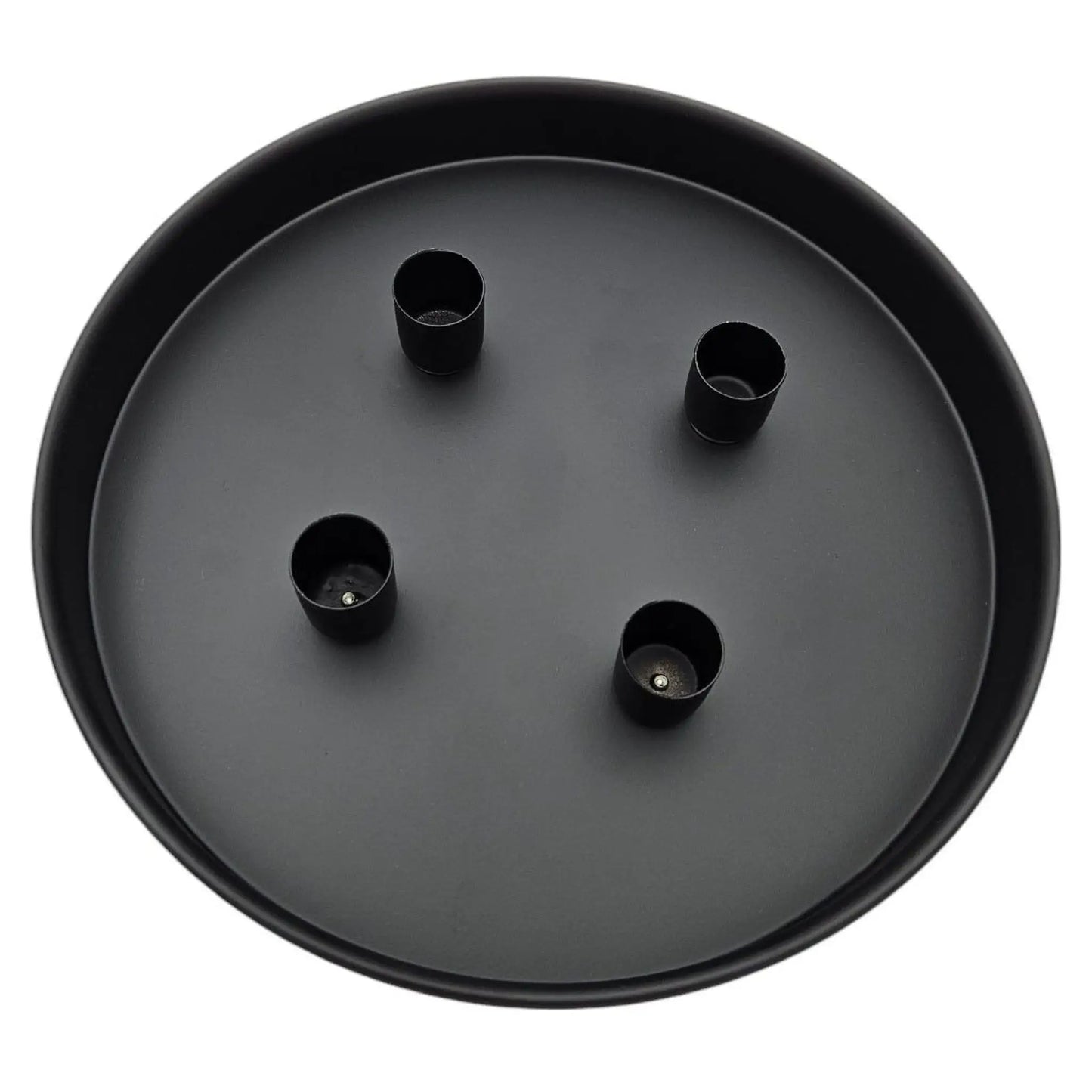 Kerzenteller Kerzentablett magnetische Kerzenhalter Tablett schwarz Metall 25 cm-Miamonda
