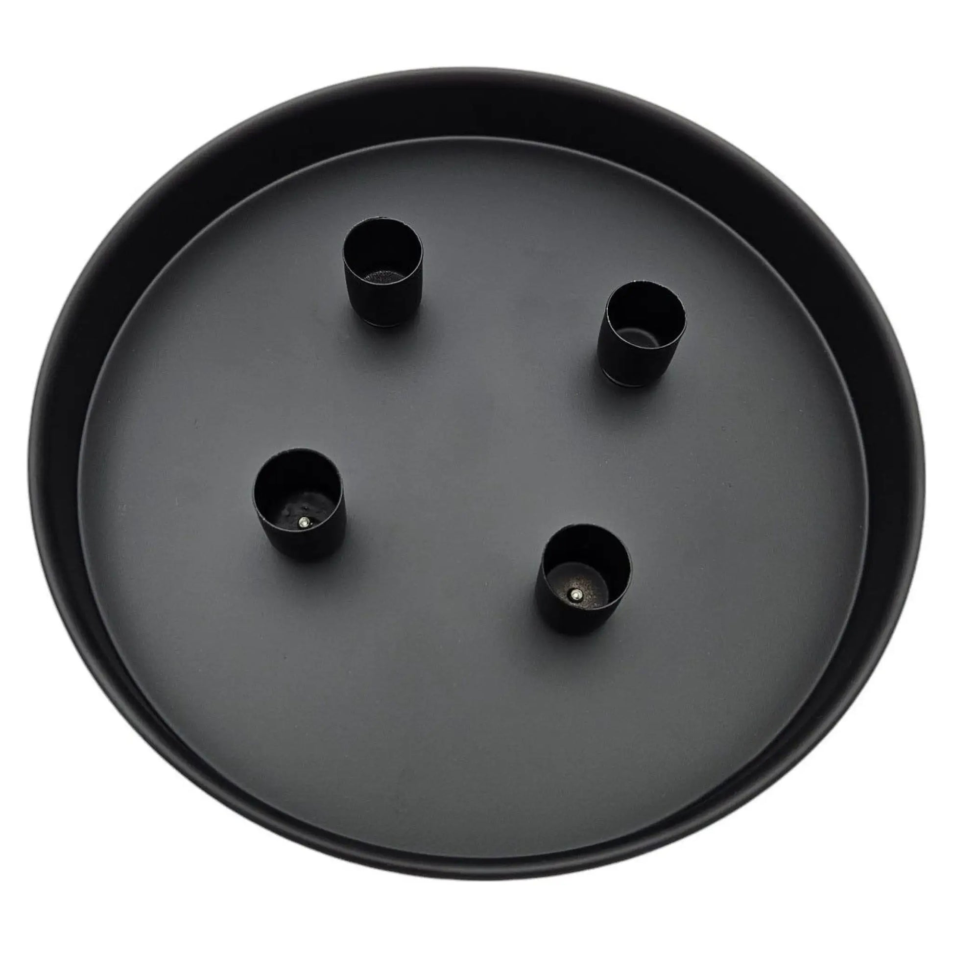Kerzenteller Kerzentablett magnetische Kerzenhalter Tablett schwarz Metall 25 cm-Miamonda