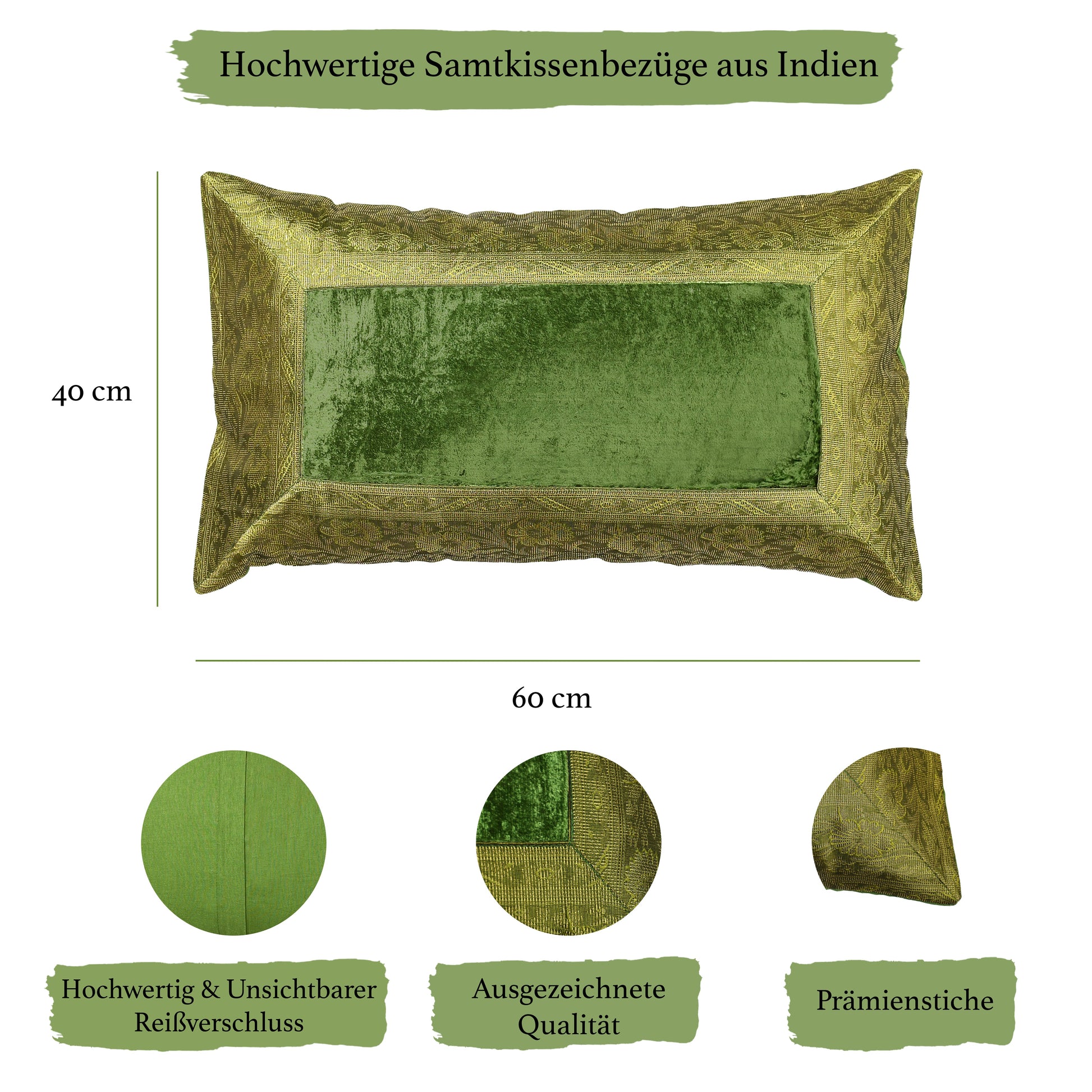 Orientalische Kissenbezüge aus Baumwolle Samt und Brokat 30 x 50 cm-Aga's Own