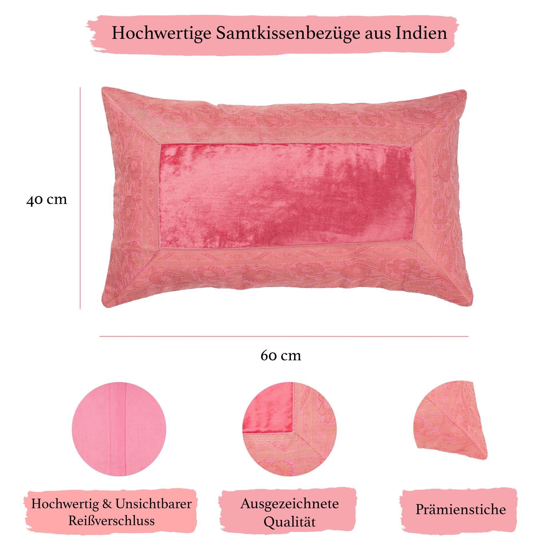 Orientalischer Kissenbezug 30x50 aus Brokat Samt und Baumwolle-Aga's Own