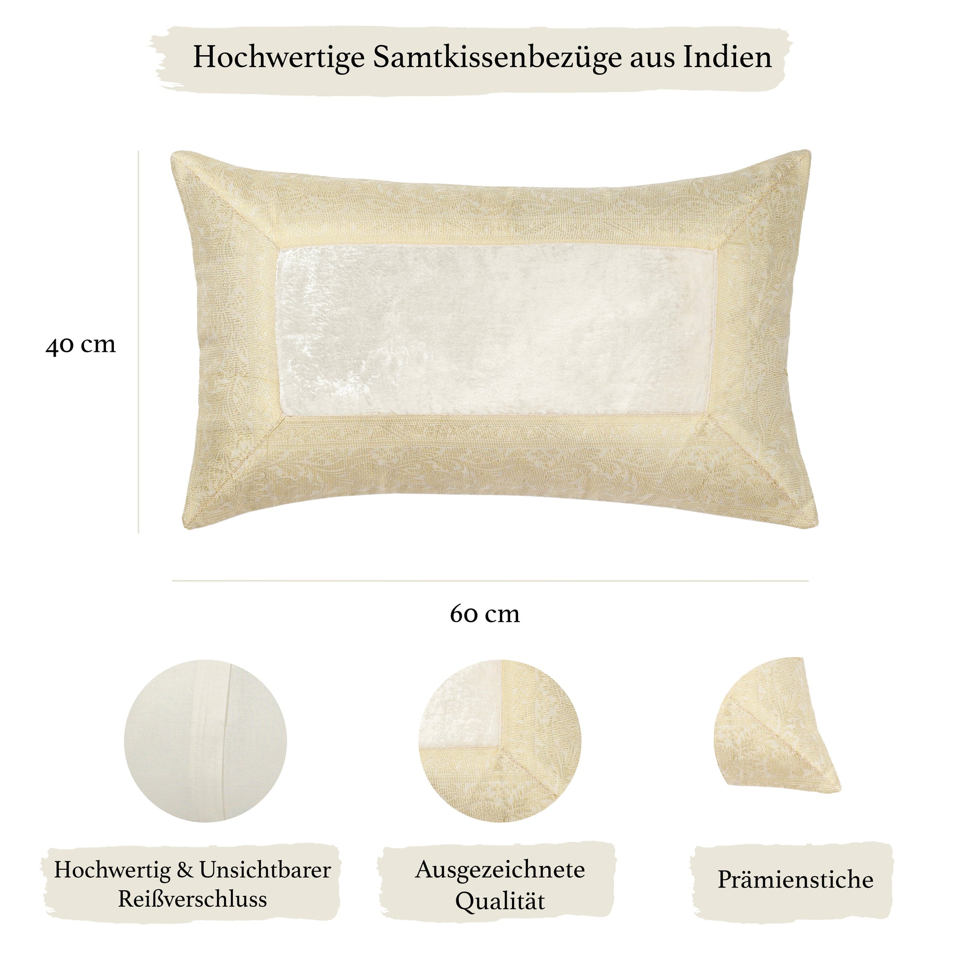 Orientalische Kissenbezüge aus Baumwolle Samt und Brokat 30 x 50 cm-Aga's Own