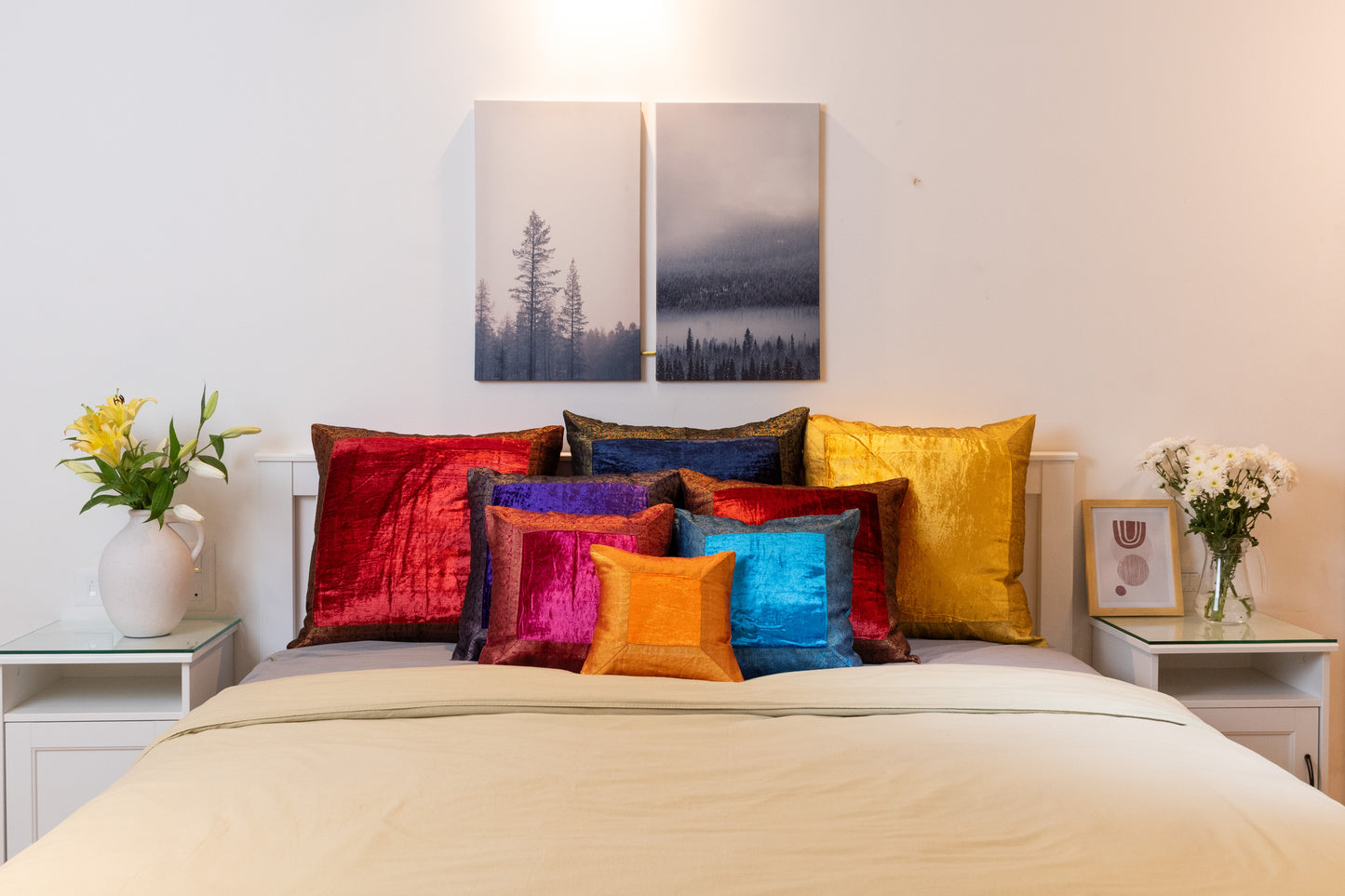 Orientalische Kissenbezüge aus Baumwolle Samt und Brokat 30 x 50 cm-Aga's Own