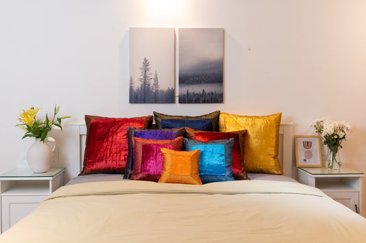 Orientalische Kissenbezüge aus Baumwolle Samt und Brokat 30 x 50 cm-Aga's Own