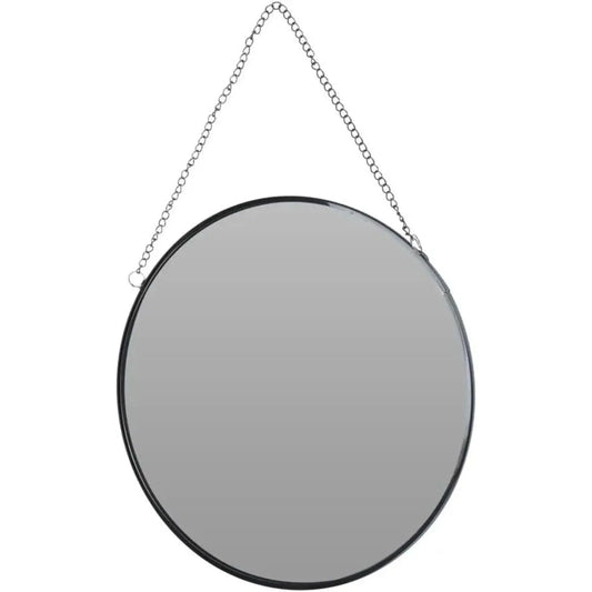 Kleiner Spiegel rund Wandspiegel Deko Metall Glas Dekospiegel schwarz Ø 20 cm - Yabubest - Home & More