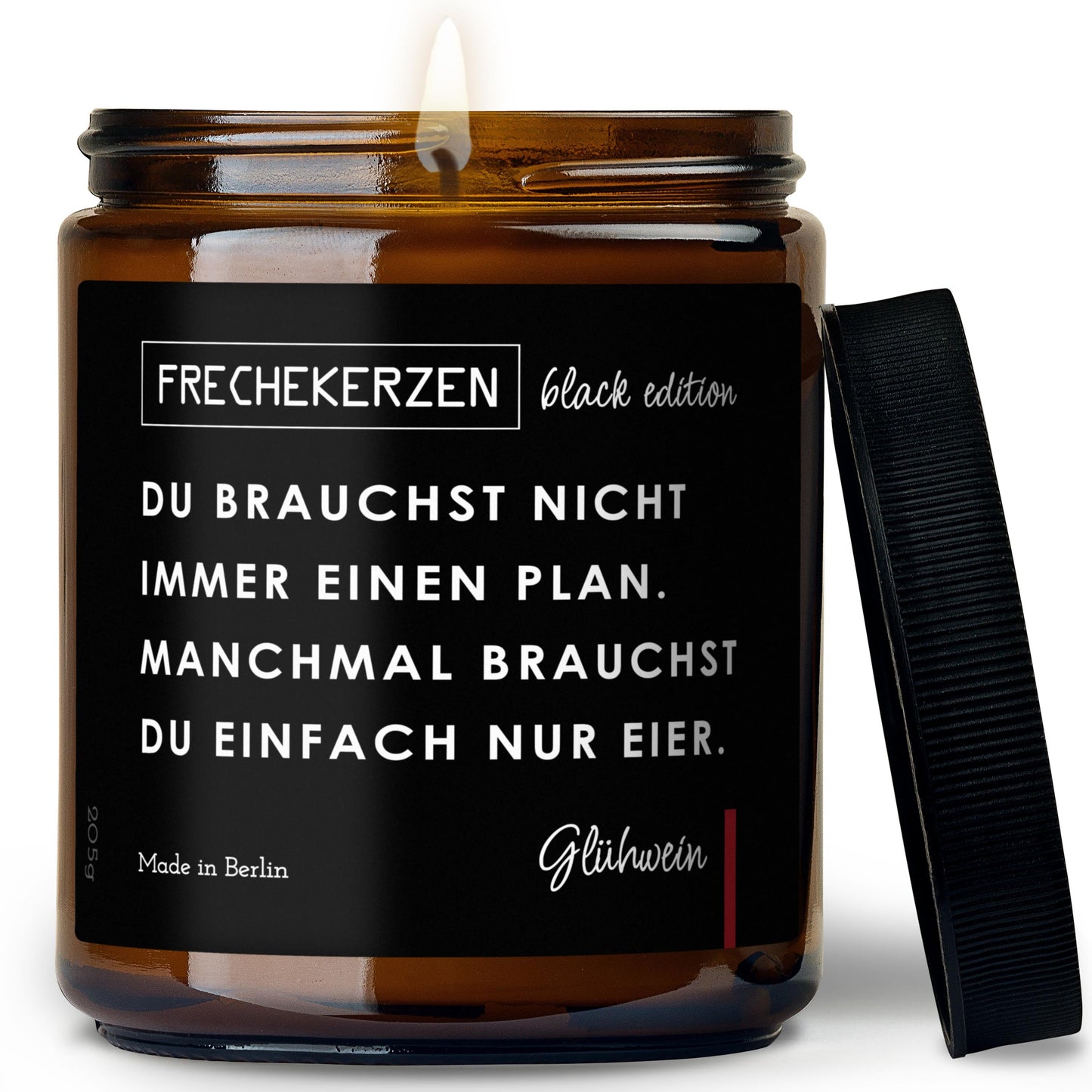 FRECHEKERZEN Black Edition Duftkerze im Glas mit frechem Spruch-mysoy