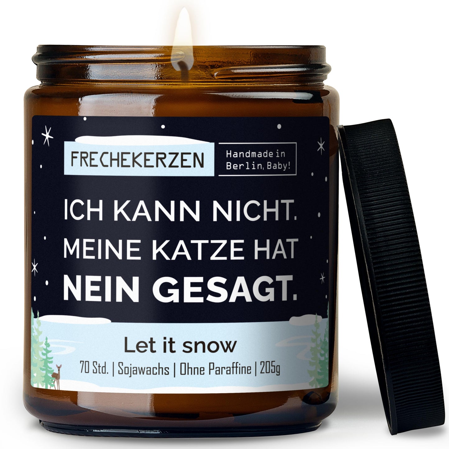 Humorvolle Duftkerze im Glas mit Spruch für Katzenliebhaber-mysoy