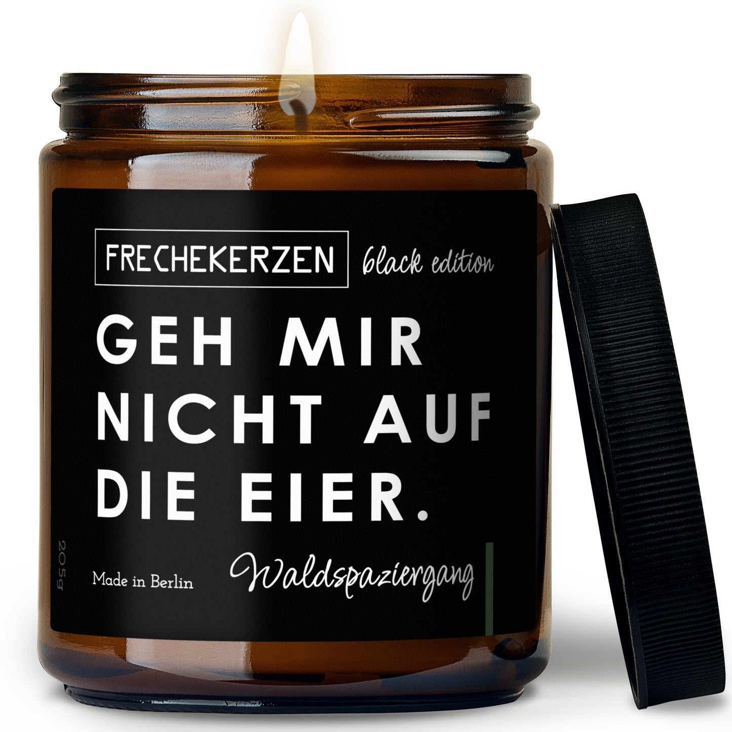 Sojawachs Kerze Black Edition mit frechem Spruch im Glas-mysoy