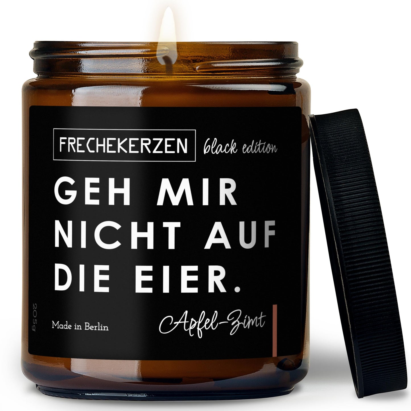 Sojawachs Kerze Black Edition mit frechem Spruch im Glas-mysoy