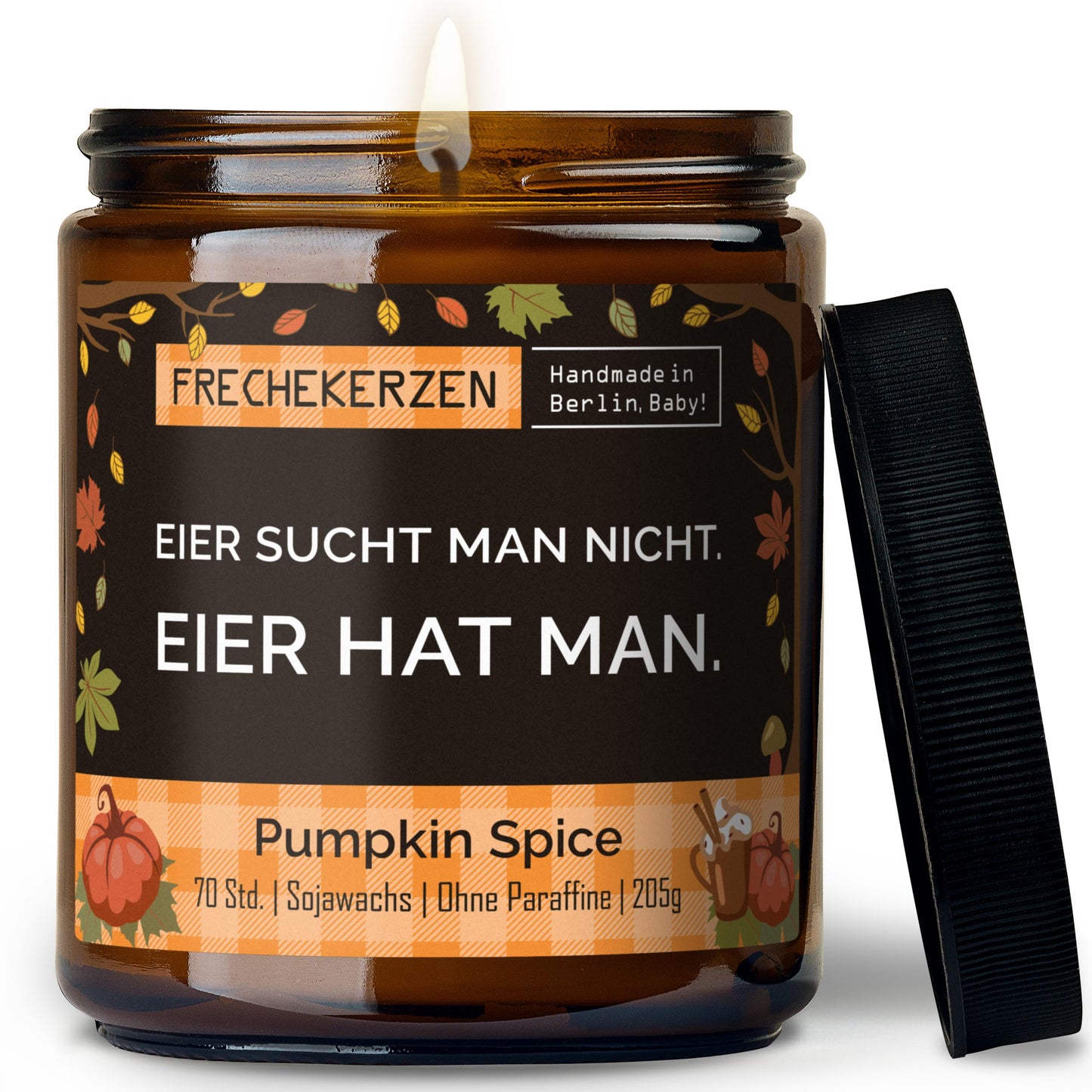 Freche Duftkerze im Glas mit Spruch eier hat man-mysoy