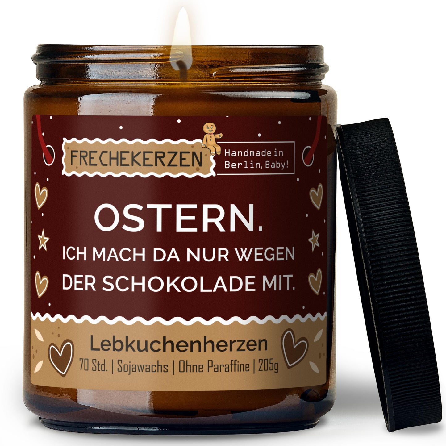 Duftkerze im Glas mit Spruch Ostern Schokolade Geschenkidee-mysoy