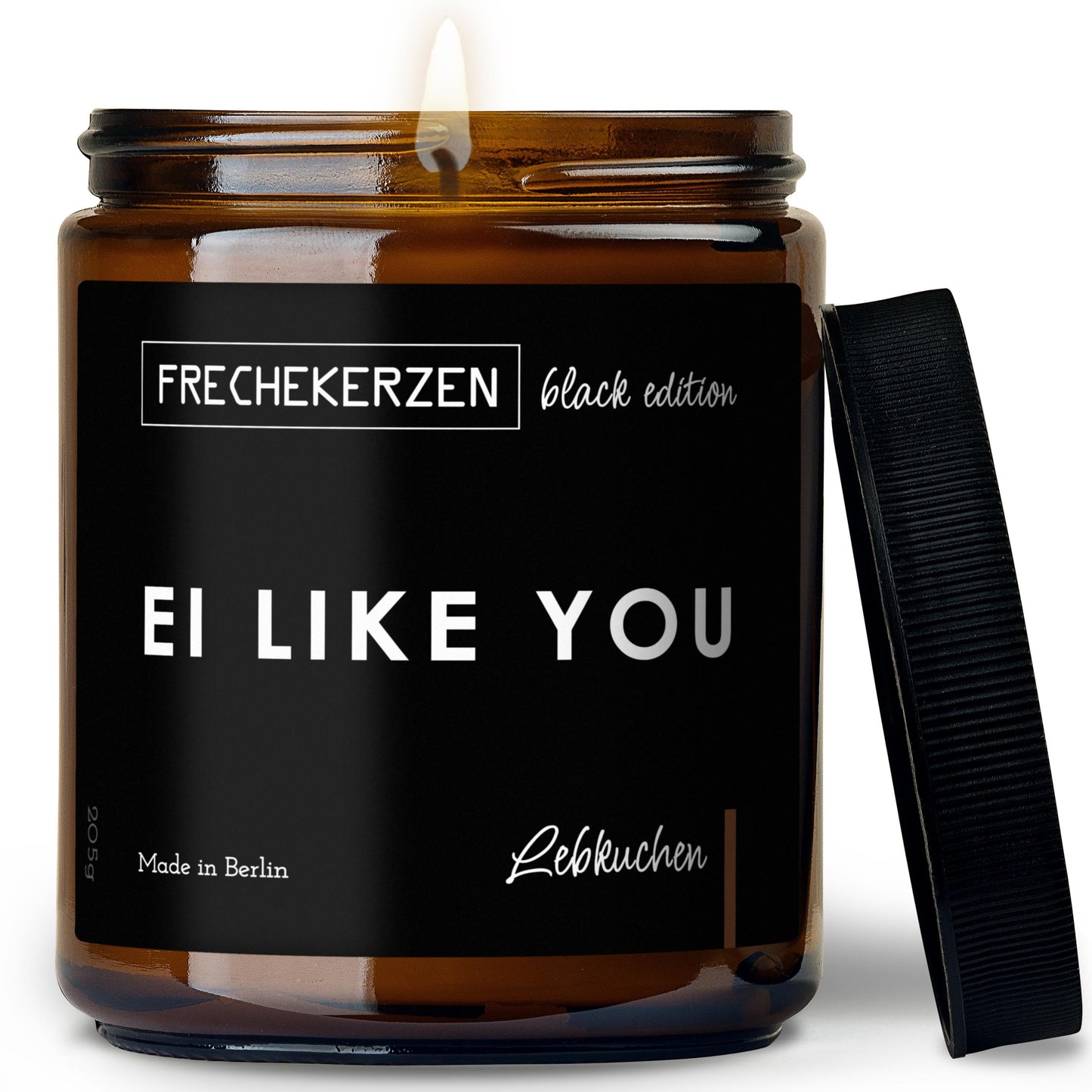 Duftkerze im Glas mit Spruch ei like you Black Edition-mysoy