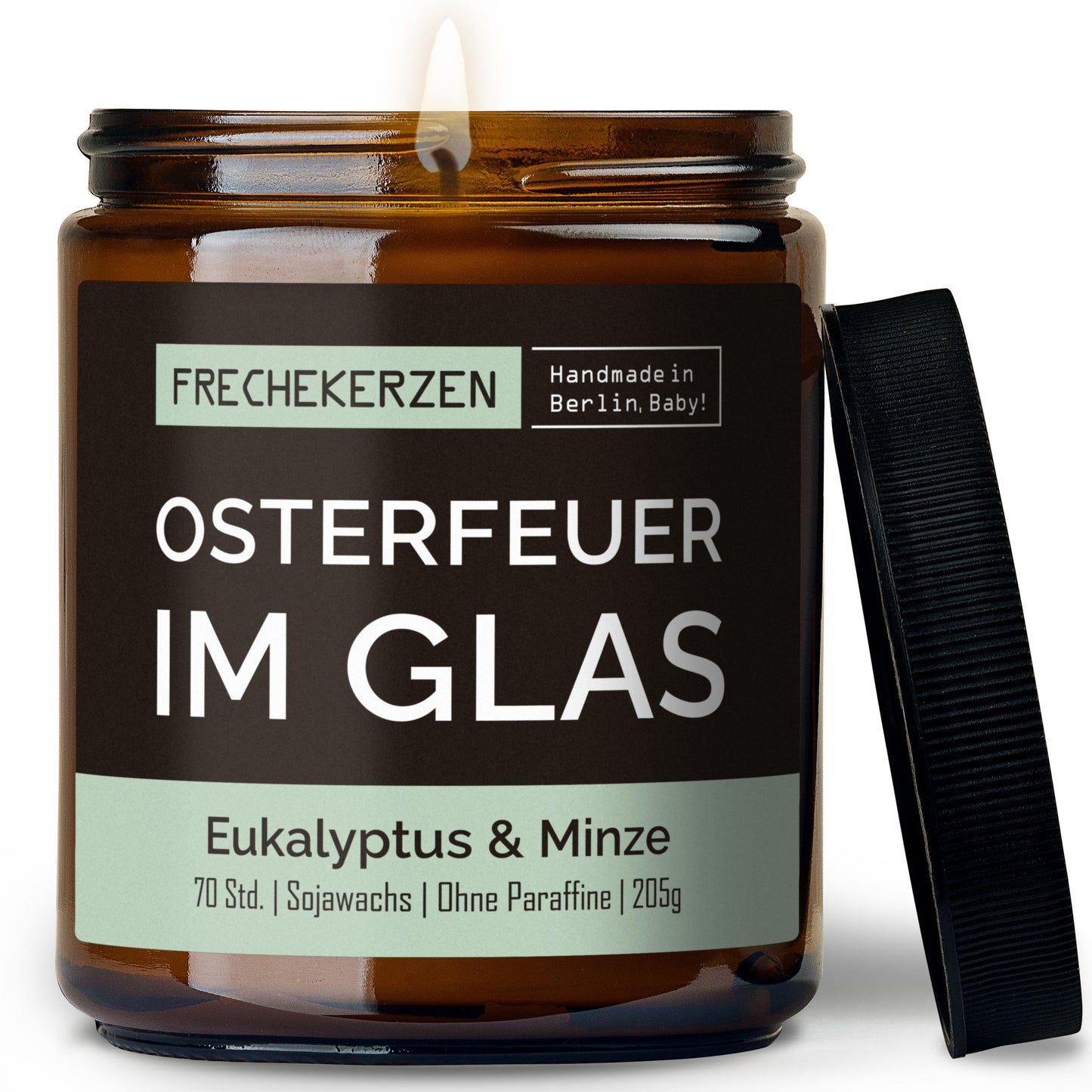 Duftkerze mit Deckel und Spruch osterfeuer im glas im Glas-mysoy